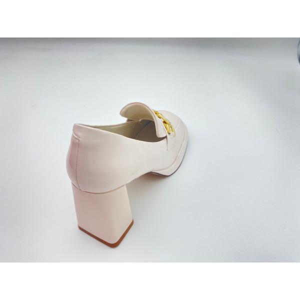 Women white high heels with thick soled and easy to take off summer for lady