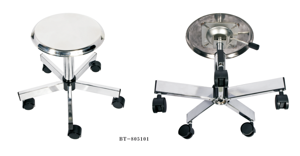 Brushed Stainless ESD Lab Chairs Medical Ergonomic Lab Stool Height Adjustable