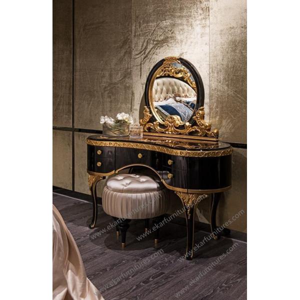 Rococo furniture mirrored chest drawers latest bedroom furniture designs TE-029