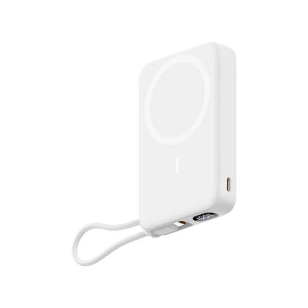 Stylish 10000mAh Magnetic Wireless Power Bank, 15W Wireless Charging(5W/7.5W/10W/15W), Built-in TypeC Cable with Max 22.5W Output, Foldable Kickstand Portable Charger