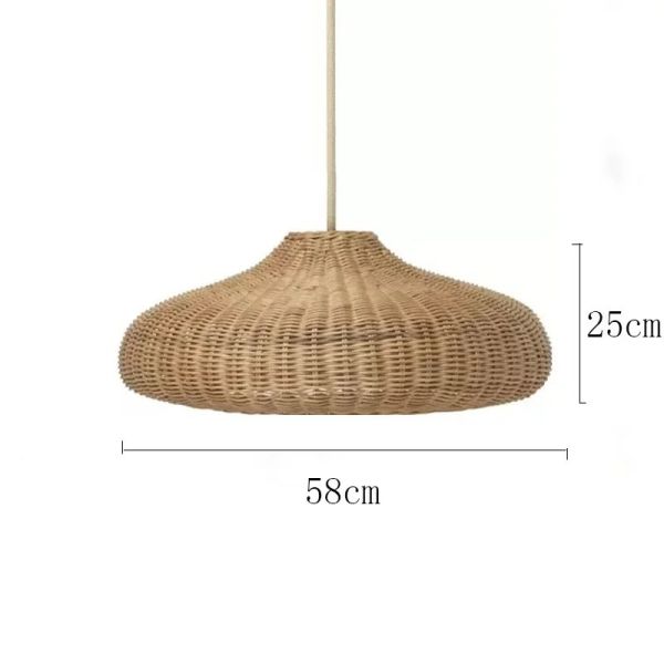 Dining Room Lamp Cafe LED farmhouse Village Vintage Handmade Wicker Pendant Light(WH-WP-112)