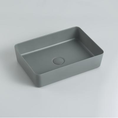 Vasque en mélamine rectangulaire en céramique pour salle de bain, couleur brillante, lavabo rectangulaire pour salle de bain
