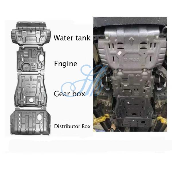Cuadro de engranajes de aleación placa de deslizamiento / placa de protección inferior del motor ISUZU Dmax 4 conjuntos combinados para vehículos