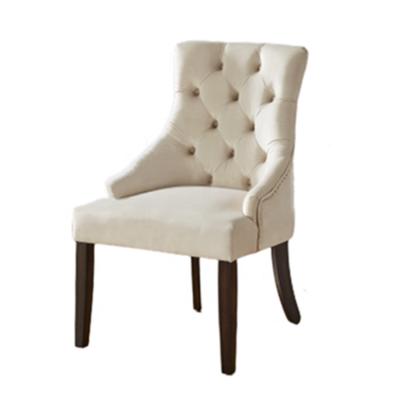 White Leather Tufted High Back Dining Chair , Hotel Upholstered Dining Chairs Sillas De Dise