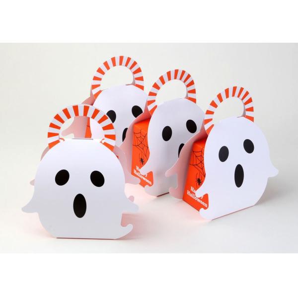 Christmas Halloween Pumpkin Gift Packaging White Paper Candy Boxes For Festival