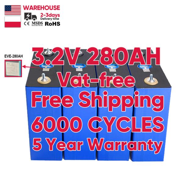 280AH 3.2V Lifepo4 Battery Cell with Screw Terminal and 3000 Cycles for Solar Energy Storage
