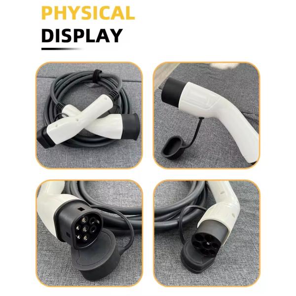 1Meters Length 32AMP Rated EV Charging Extension Cable for Electric Vehicle Charging Station and Type2 Plugs Compatibility