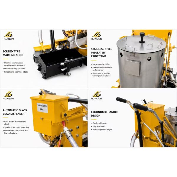 Hand Push Thermoplastic Road Marking Machine Screed Type Road Line Marking Equipment