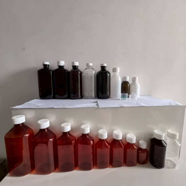 28mm Neck Size 16oz Amber Plastic Bottles Stickers Ideal for Labeling Liquid Medicine Packaging Containers