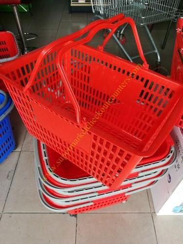 Retail Grocery Supermarket Hand Held Shopping Baskets 20kg Capacity