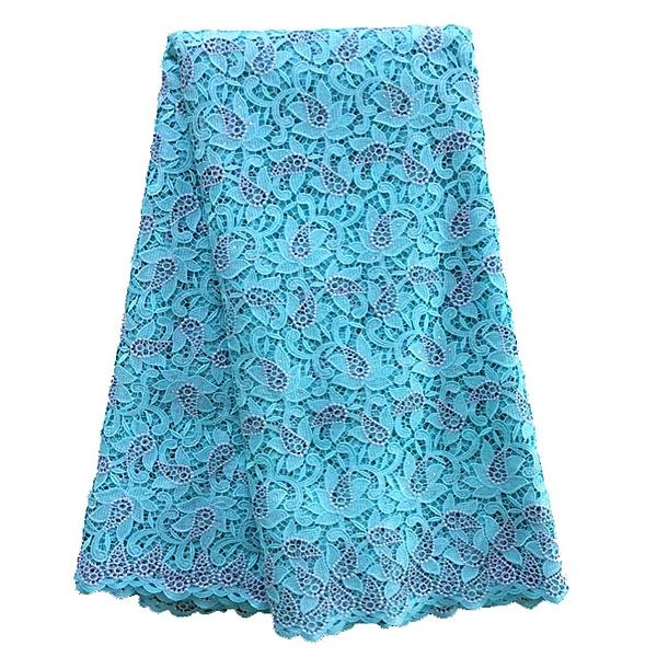 F50251 water green guipure lace fabric for nigerian wedding dresses