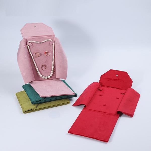Elegant Luxury Noble Eco Friendly Biodegradable Velvet Pearl Necklace Storage Bag Ring Earring Set Velvet Bag Fashion Dust-Proof Pendant Storage Set Bag