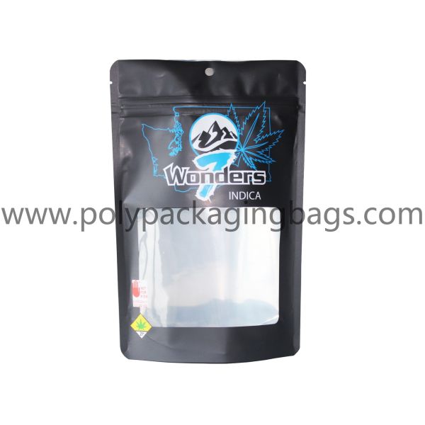 plastic clear front smell proof custom printed ziplock foil weed mylar bags with window
