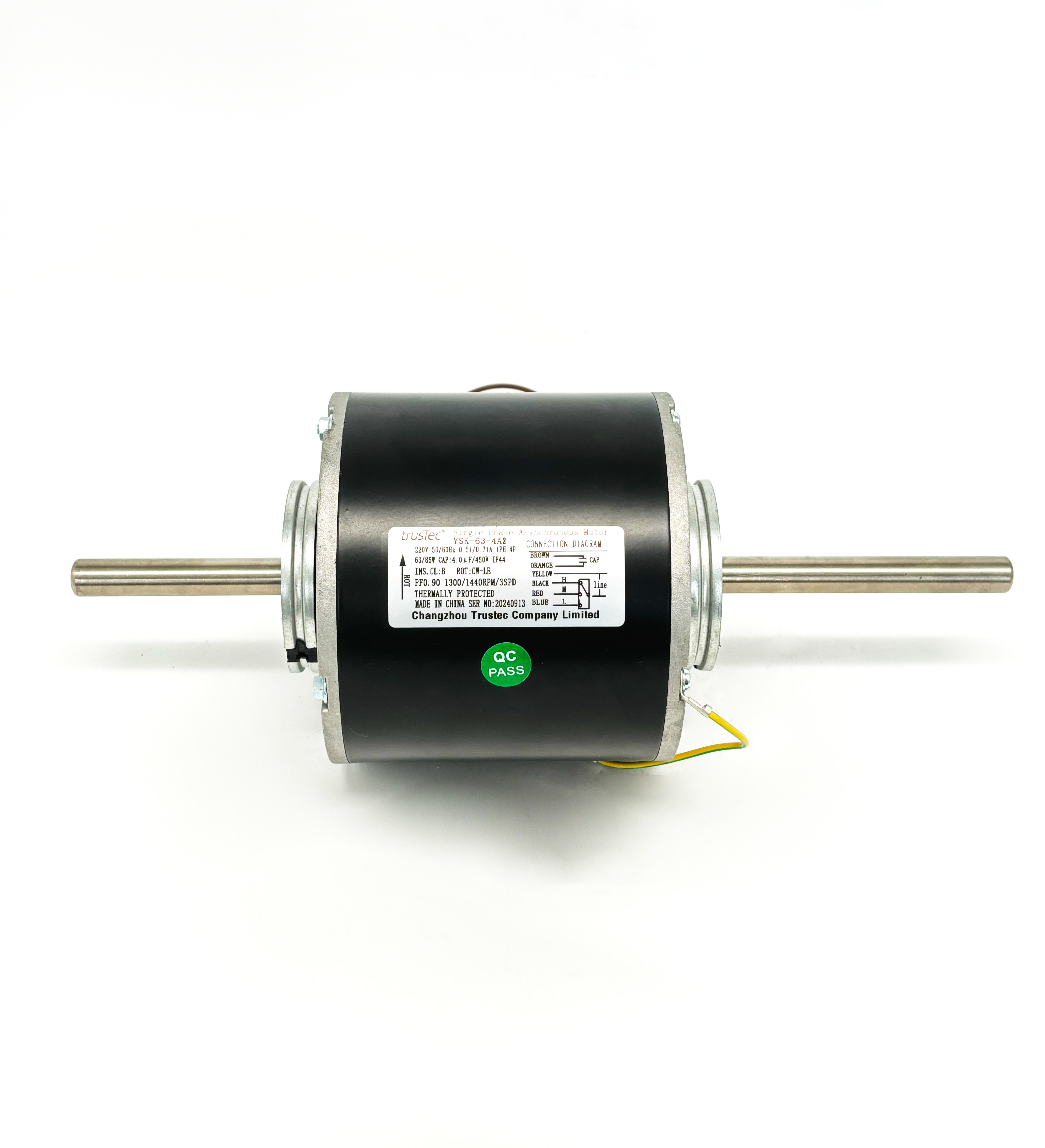42 Frame Fan Coil Unit Motor - 63/85W 220V 50/60HZ 1300/1440RPM/3SPD