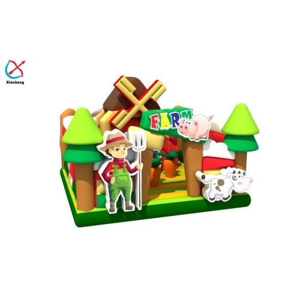 Outdoor Inflatable Bouncy House With Slide Farm Inflatable Castle For Kids