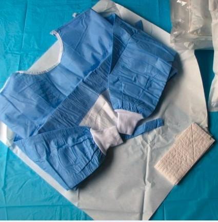 SMS Sterile Disposable Surgical Gowns , Disposable Theatre Gowns Anti - Blood S-3XL