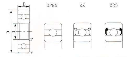 GCr15 Chrome Steel 6800 Thin Section Ball Bearings