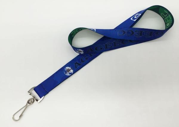 Colorful Event Staff Flat Polyester Lanyards With Logo / Safety Neck Lanyards