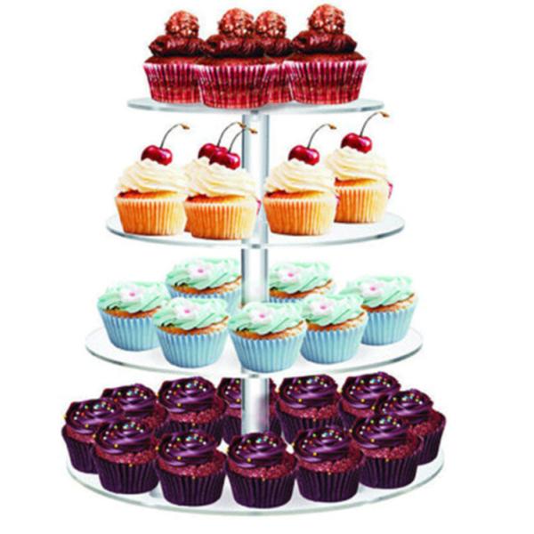 S Shaped Delicate Acrylic Cupcake Display Trays Stand Luxurious For Wedding / Birthday