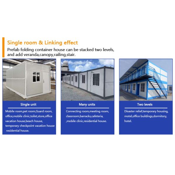 20ft Prefab Folding Container House Portable Folding Modular Mobile Container Anti Wind