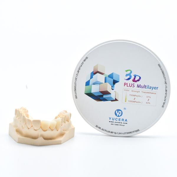Yucera Multilayer Zirconia Block 25mm 1200HV 3D Pro Highly Esthetic