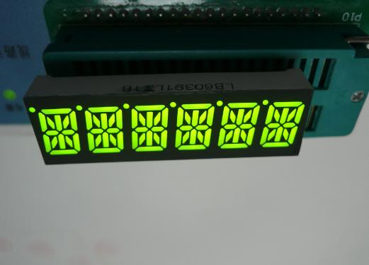 Custom super green 0.39inch 6 digit 14 segment led display for instrument panel