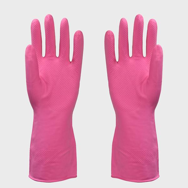 Cotton Flocklined Household Kittchen Rubber Gloves Latex Dishwashing Gloves