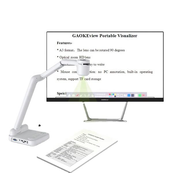 Gaoke A3A4 Mini Scanner Document Camera for  School  8/13 MP 4K Visualizer Presenter 4K Visualizer