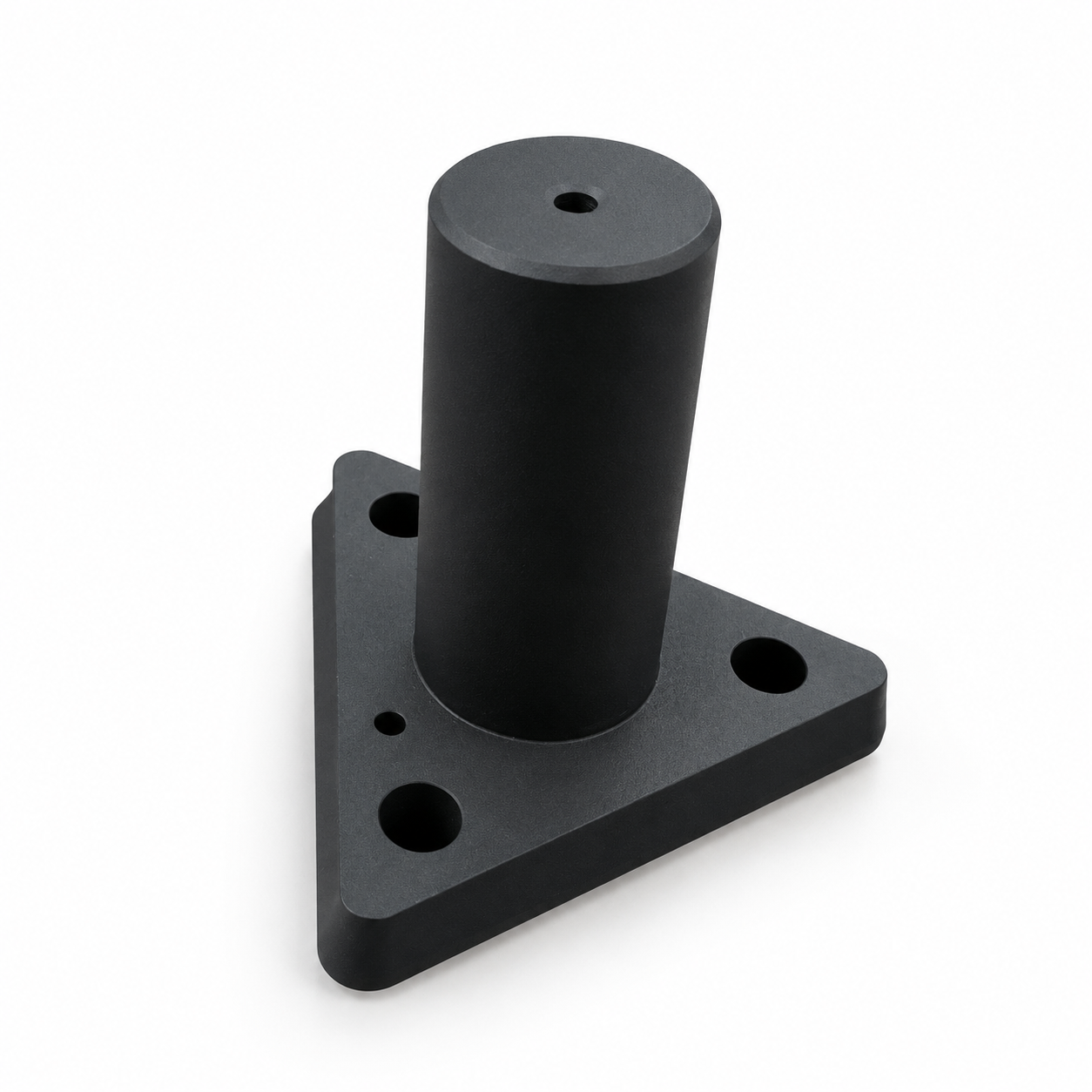 Custom CNC Turn-Mill Aluminum Triangular Flange Bearing Support Post