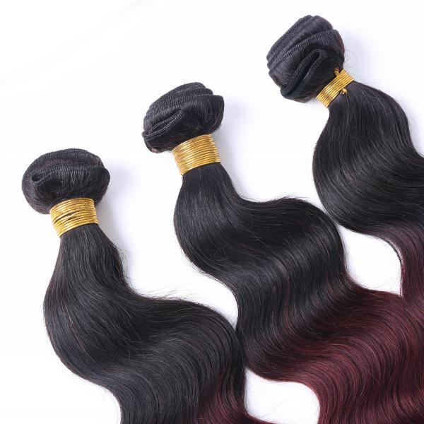 Machine double brazilian hair weft two tone ombre colored hair weave bundles