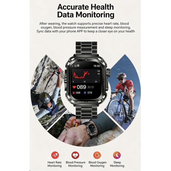 IP67 Waterproof Fitness Tracker Smartwatch With Bluetooth Calling