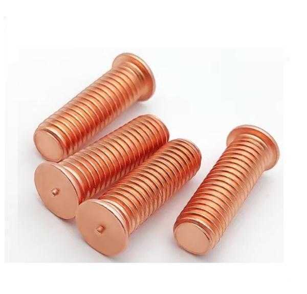 O parafuso prisioneiro de solda de bronze chapeado de cobre da classe 4,8 rosqueou Rod Carbon Steel