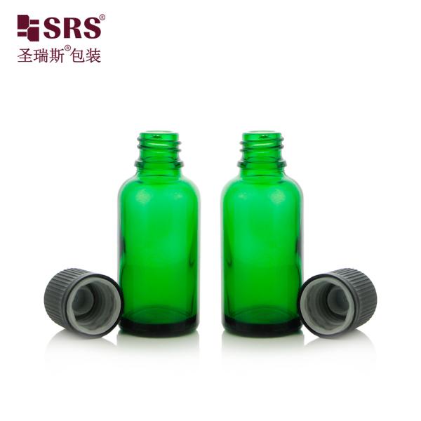 Screw Type Injection Black Color Child Proof Cap Glass Bottles Essential Oil Bottle 50ml
