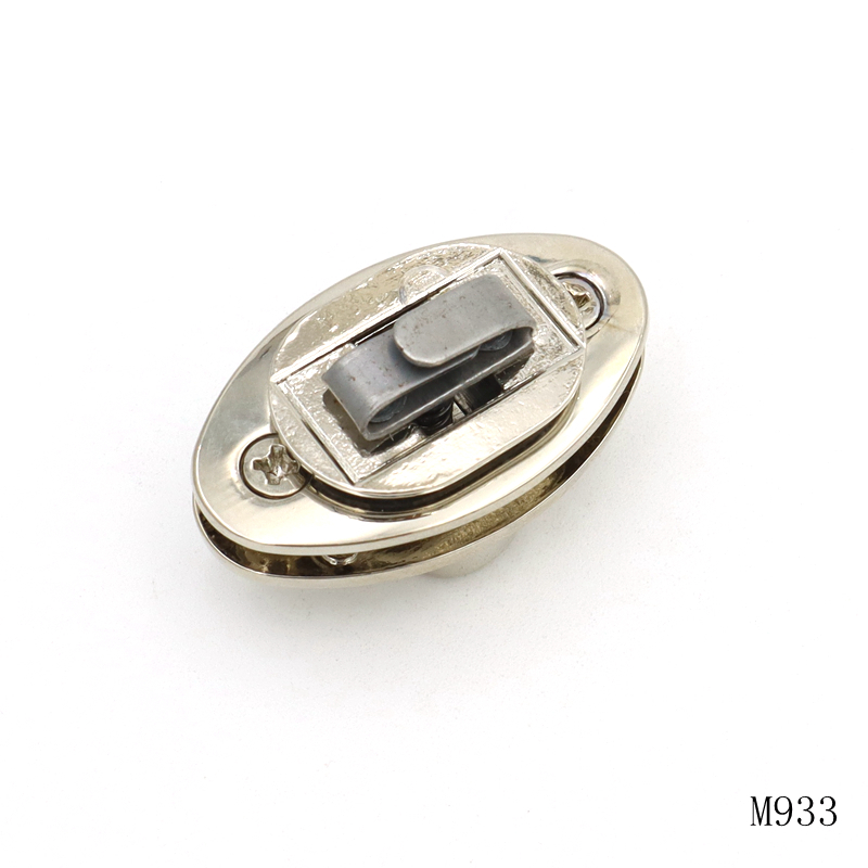 Silver Metal Bag Lock Zinc Alloy Small Twist Lock For Handbag Hardware
