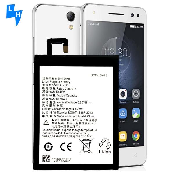 Double IC Protection Mobile Batteries for Lenovo Vibe S1 Lite/S1LA40 BL260 2800mAh