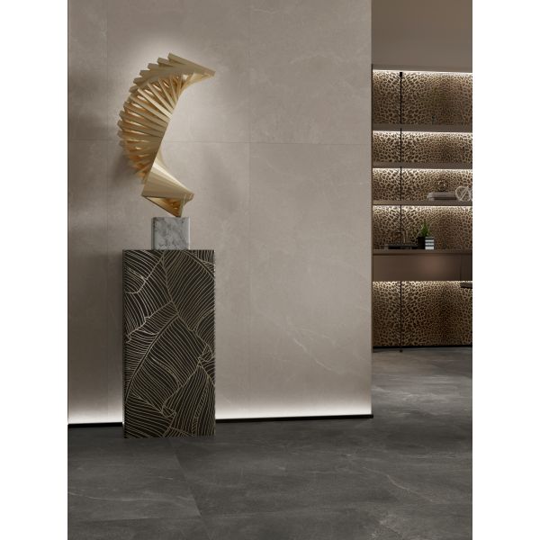 Stylish Grey Coffee Living Room Floor Tiles Moisture Proof Customization
