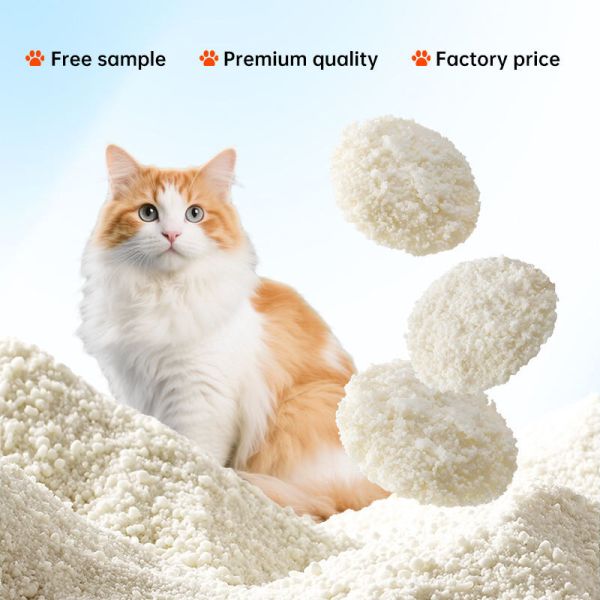 OEM/ODM Customizable Natural High Water Absorption Dust-Free Clumping Strong Deodorization Cassava Cat Litter