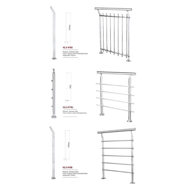 ROHS Iso9001 38mm Stainless Steel Stairs Railing
