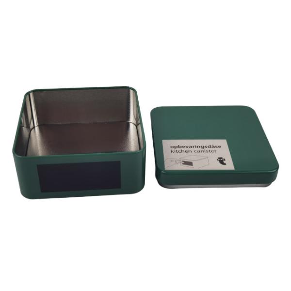 Food Grade Square Tin Box With Removable Lid Tin Storage Containers