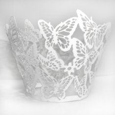 Custom White Novel Laser Cut Decorative Cupcake Wrappers for wedding reception