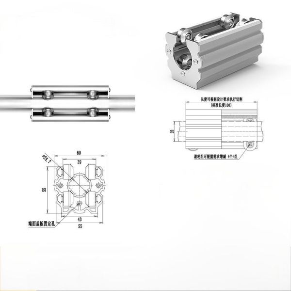 DYE28-13 28mm Lean Aluminum Pipe Joint Linear Motion Module Linear Guide Linear Rail