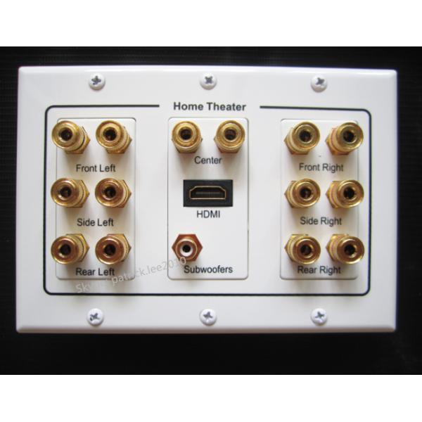 New Quality Multimedia Speaker Plate With HDMI Banana Jack Audio Connector For Theater