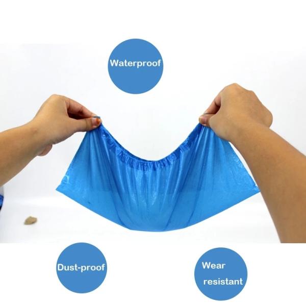 Non Woven Medical Shoe Cover , Plastic Blue Disposable Pe Shoe Cover
