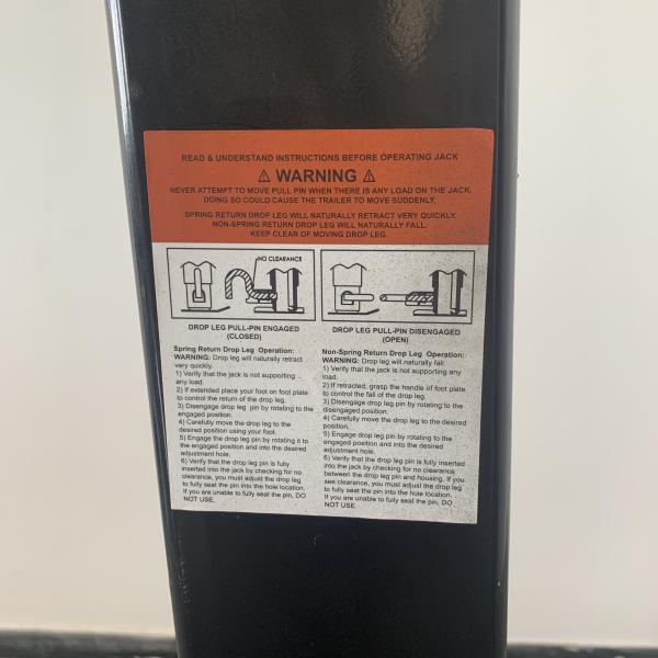 Pin фронта стойки Джек трейлера 12K с порошком бортовой ручки черным покрыл