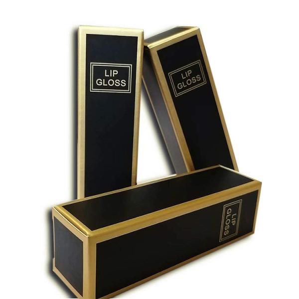 Торговый стенд коробка пользовательский логотип роскошный черный пустой губный глянс упаковочная трубка коробка помада бумажная упаковка коробка