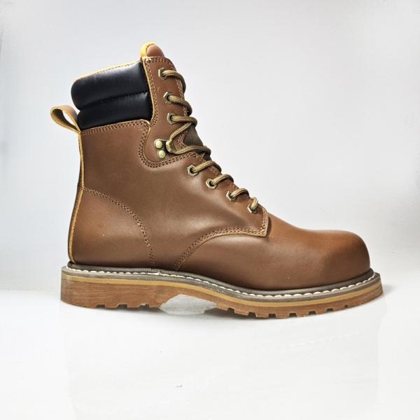Full Grain Leather Standard Length Lace Goodyear Hazard Resistant Boots Electric Shock Resistant Rubber Outsole