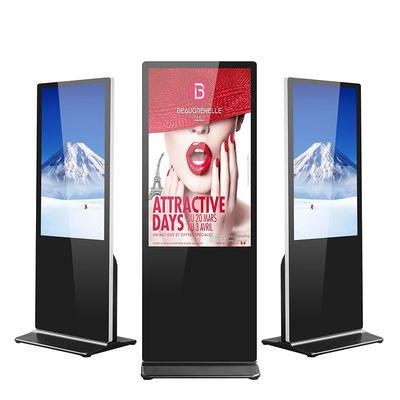 Slim 55inch 4k android 12  LCD TV Floor Stand advertising palyer  digital signage