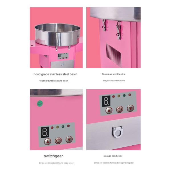 Easy-to- 220V Cotton Candy Machine with Adjustable Gas Wire Speed and 19 KG Capacity