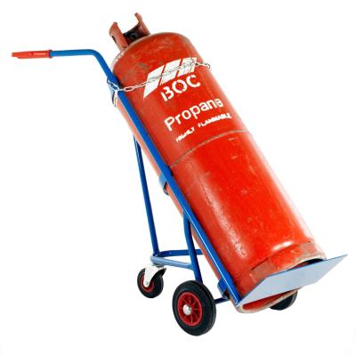 Saupoudrez le transporteur de revêtement de réservoir d'oxygène de chariot à cylindre de propane avec des roues