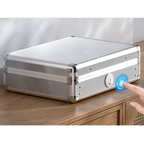 Key Storage Fingerprint Suitcase Safe Box Office & Home Document Jewelry Storage Padlock Rarlux S-S2